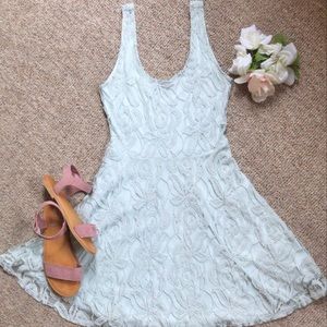 Light blue Mini lace skater dress